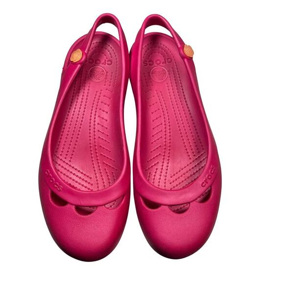 Crocs Hot Pink Slingbacks Size 10 - Picture 5 of 8